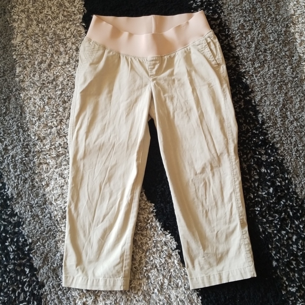 Old Navy Khaki & Cream Maternity Pants